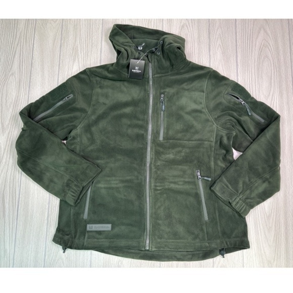 Baerskin Tactical Supply Co Mens Fleece Hoodie Jacket Dark Green XL Full Zip New